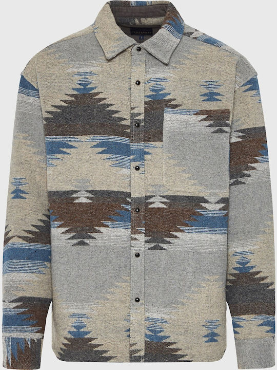 Дълъг Ръкав Overshirt в Прекалено Голяма Линия Сив