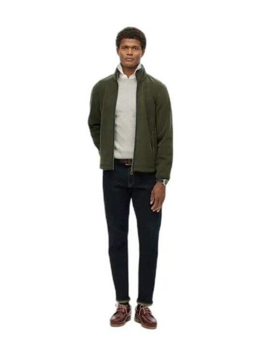 Men's Fleece Jacket Hooded Green