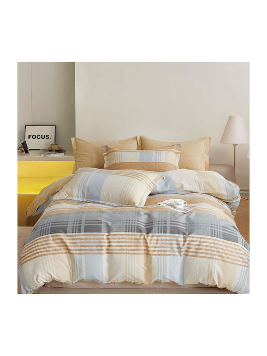 Rythmos Duvet Cover Set Cotton Satin Queen with 2 Pillowcases 220x250 Spirit Gray
