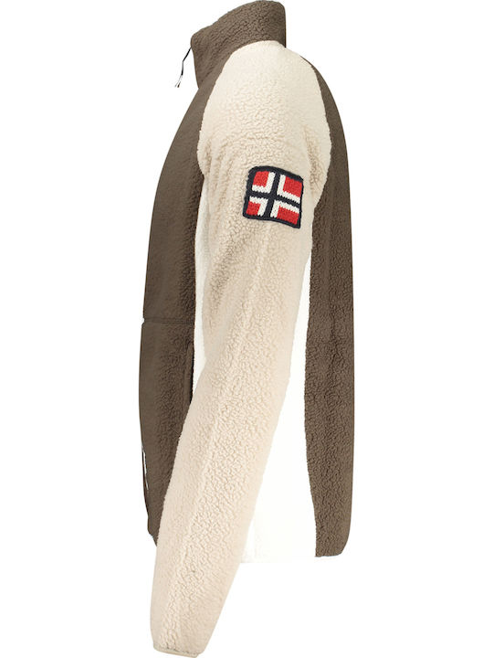 Ανδρική Ζακέτα Fleece Καφέ