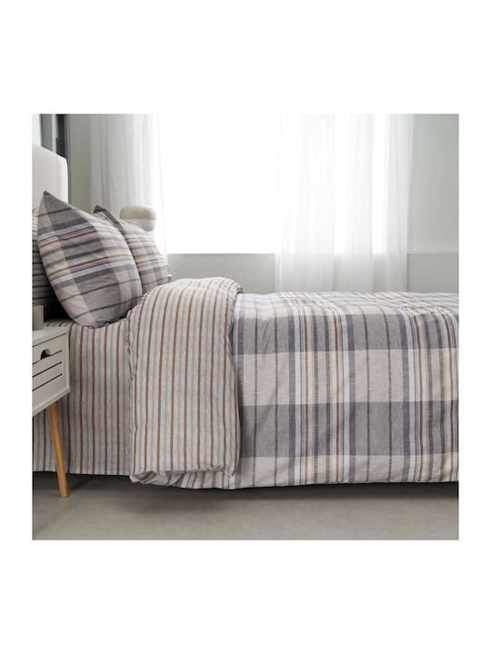 Vesta Home Σετ Παπλωματοθήκη Βαμβακερή Μονή με Μαξιλαροθήκη 170x240cm Bristol Μπεζ
