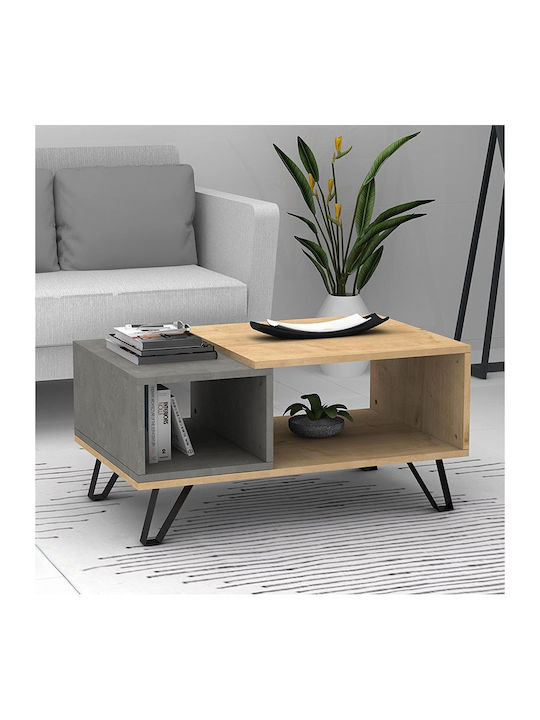 Rectangular Central Coffee Table Don Wooden Sonoma Anthracite W90xL55xH44cm