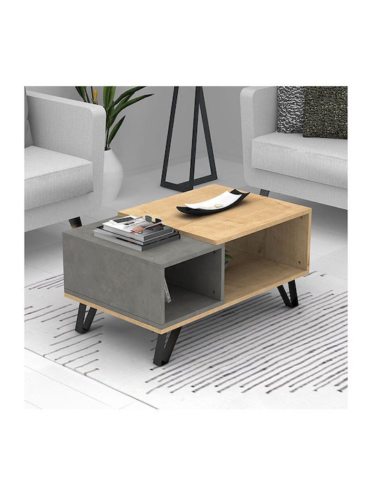 Rectangular Central Coffee Table Don Wooden Sonoma Anthracite W90xL55xH44cm