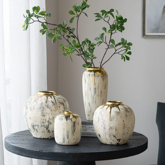 Artekko Decorative Vase Kayle Beige 30x30x30cm