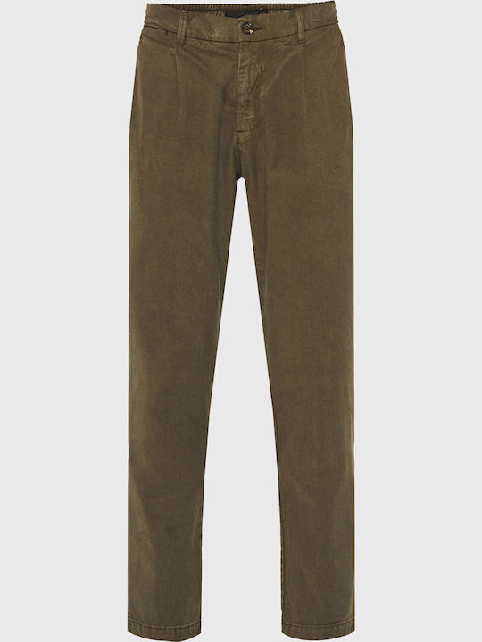 Παντελόνι Chino Ελαστικό σε Loose Εφαρμογή Dusty Olive Khaki