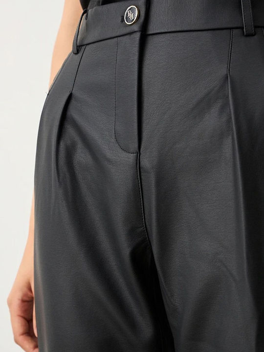Dama Tesatura Pantaloni cu Croială Normală Black