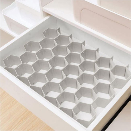 Plastic Drawer Divider for Underwear in Gray Color 36.5x6.5cm 8pcs