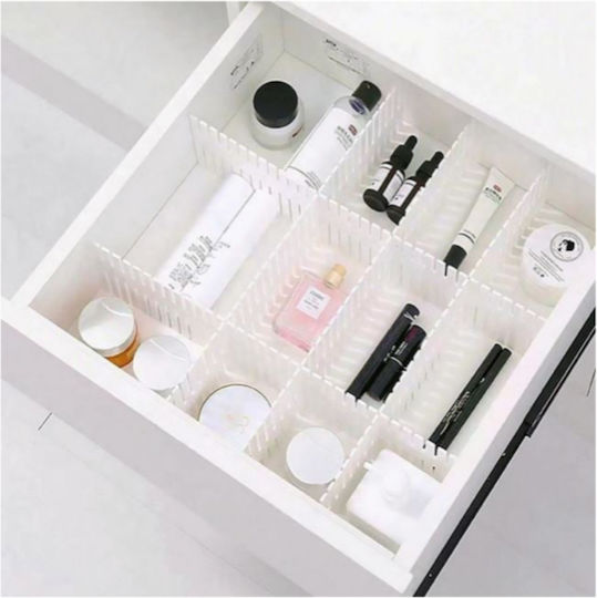 Plastic Drawer Divider for Underwear in White Color 49x14cm 4pcs