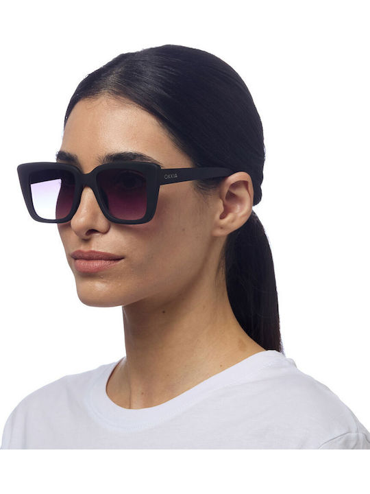 Okkia Elba Unisex Sunglasses with Black Frame and Black Lenses