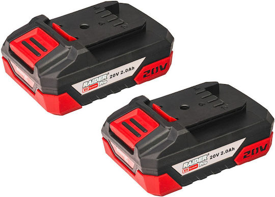 Raider 030255 Set Angle Wheel & Drill Driver & Impact Driver 20V with 2 Batteries 2Ah and Case