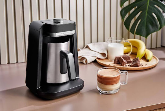 Okka Rich Spin Pro Greek Coffee Machine 700W with Capacity 375ml Inox