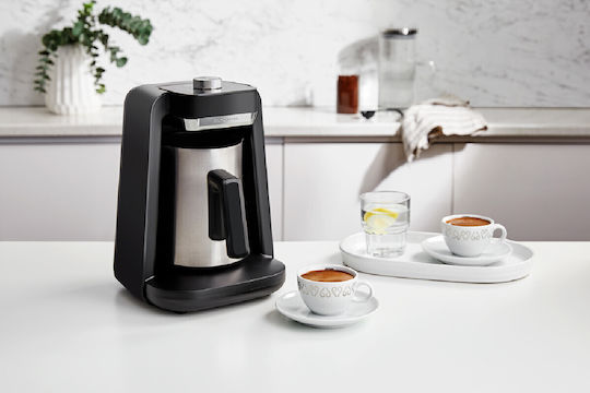 Okka Rich Spin Pro Greek Coffee Machine 700W with Capacity 375ml Inox