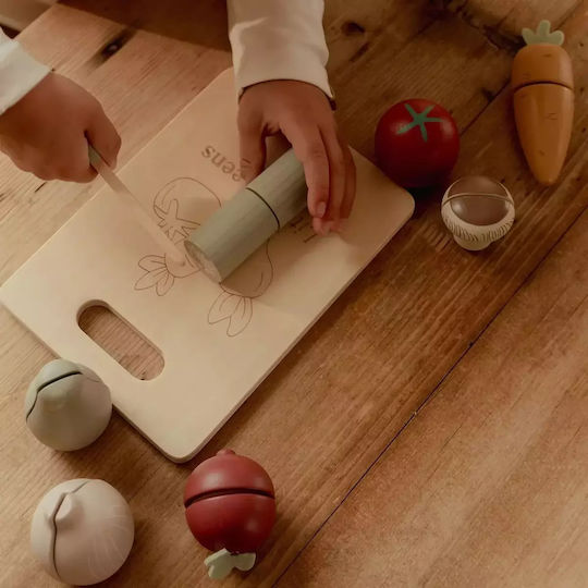 Cutting Board with Wooden Vegetables for Ages 2+ 8pcs LD2505
