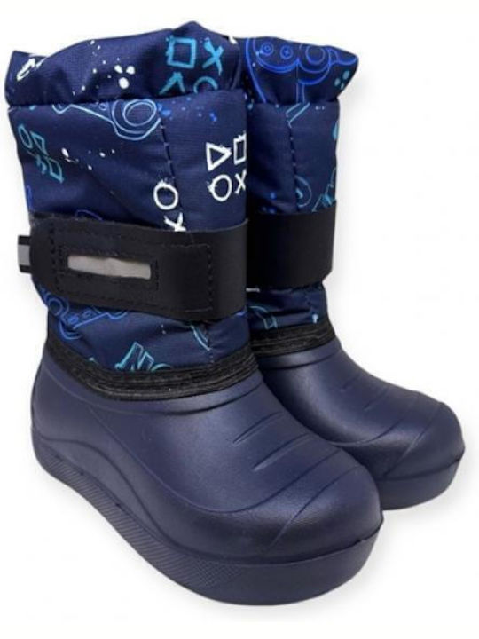 Kids Boots with Velcro Blue