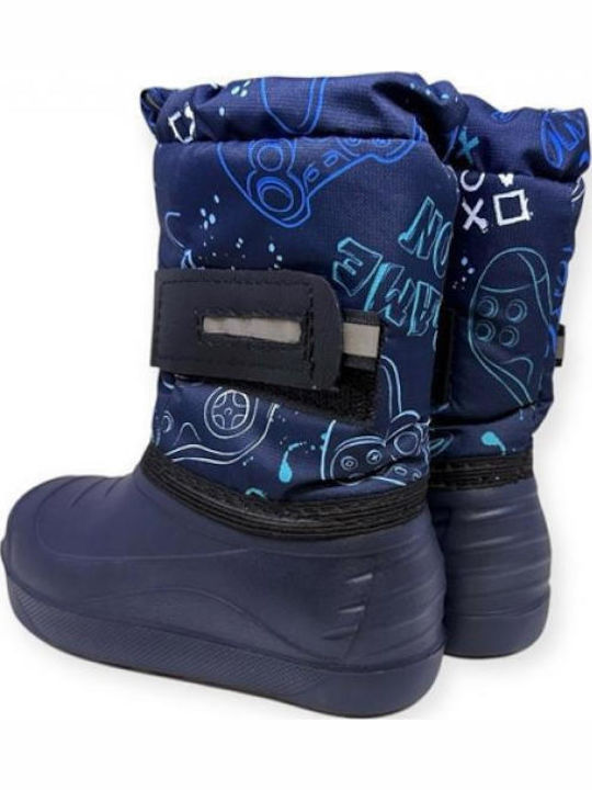 Kids Boots with Velcro Blue