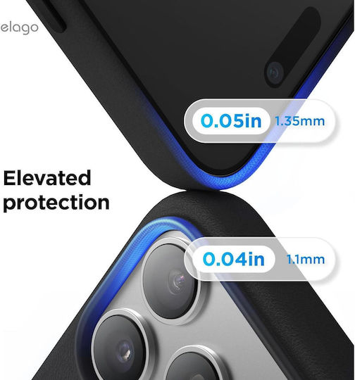 Elago Back Cover Piele Negru (iPhone 17 Pro)
