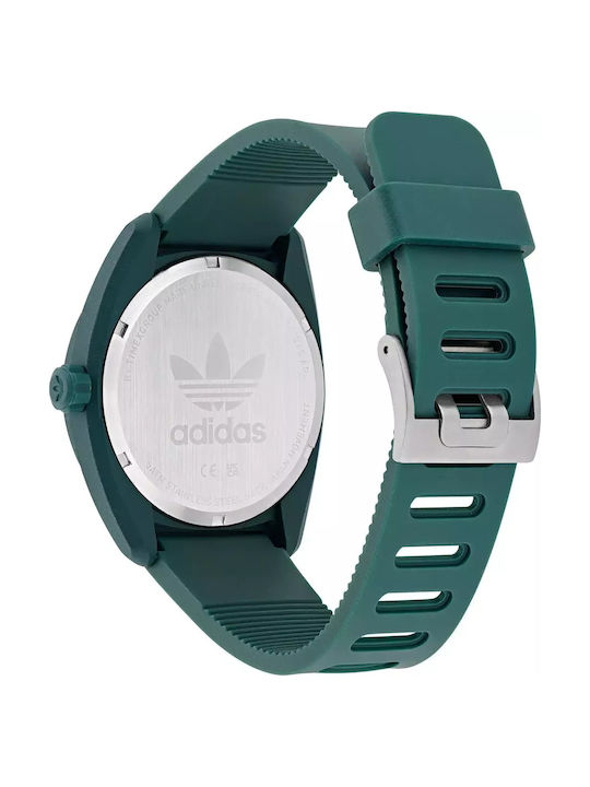 adidas Women's Watch with Green Rubber Strap