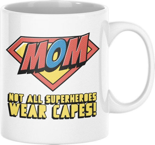 Superhero Mom Κούπα Κεραμική Λευκή