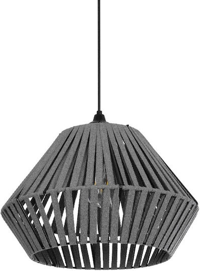 GloboStar Nui Lustră Gri Boem cu frânghie pentru Dulie E27 36x36x27cm.