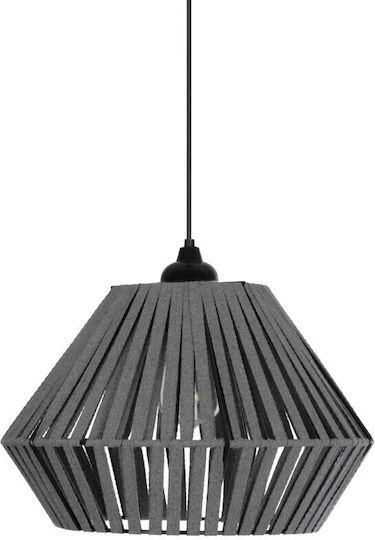 GloboStar Nui Lustră Gri Boem cu frânghie pentru Dulie E27 36x36x27cm.