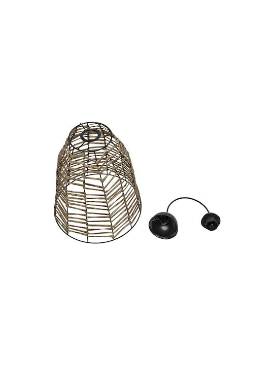 GloboStar Netz Pendant Light Beige Boho with Rope for Socket E27 30x30x38cm