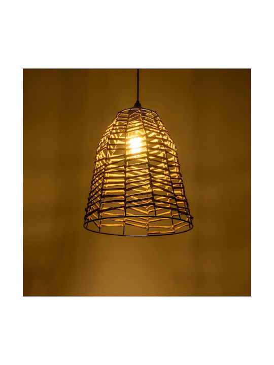 GloboStar Netz Pendant Light Beige Boho with Rope for Socket E27 30x30x38cm