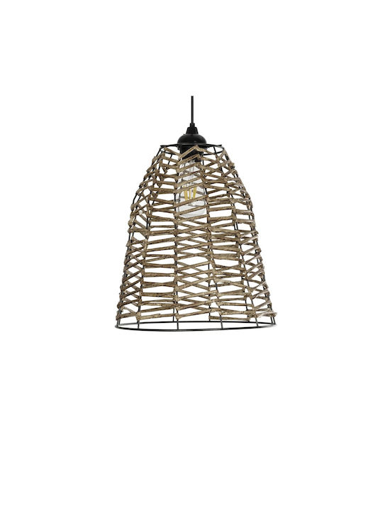 GloboStar Netz Pendant Light Beige Boho with Rope for Socket E27 30x30x38cm