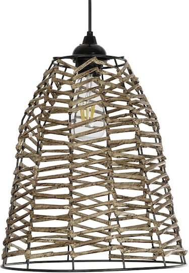 GloboStar Netz Pendant Light Beige Boho with Rope for Socket E27 30x30x38cm