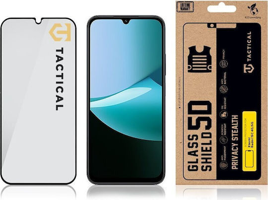 Tactical 5D 0.33mm Full Glue Privacy Tempered Glass Μαύρο (Redmi 15C 4G)