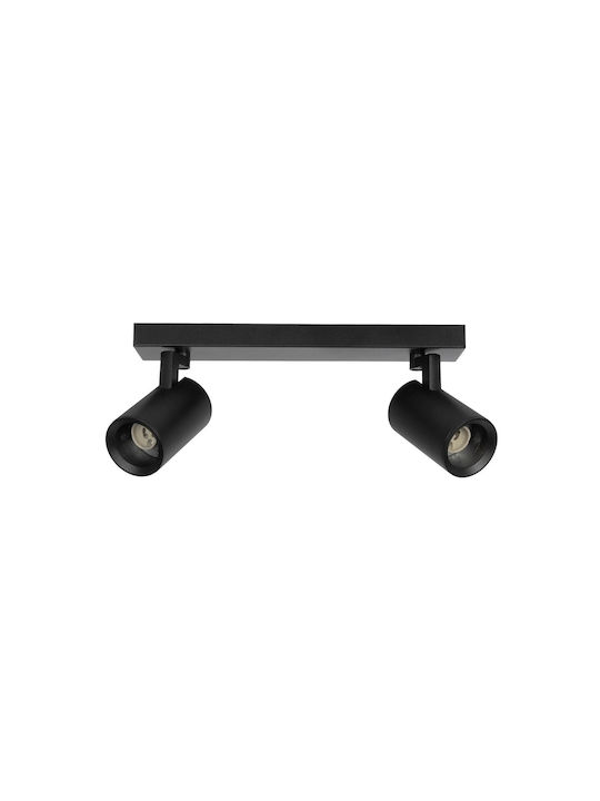 kelvo Double Spot with Socket GU10 in Black Color