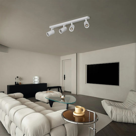 kelvo Spot with 4 Lights and with Socket GU10 in White Color