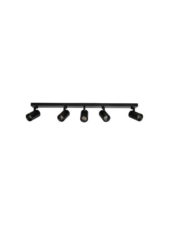 kelvo Spot with 5 Lights and with Socket GU10 in Black Color
