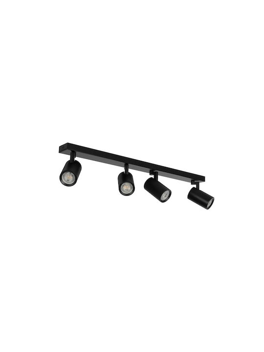 kelvo Spot with 4 Lights and with Socket GU10 in Black Color