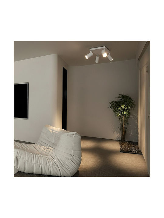 kelvo Spot with 4 Lights and with Socket GU10 in White Color