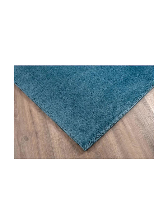 Anti-slip Rug Round Furry Turquoise