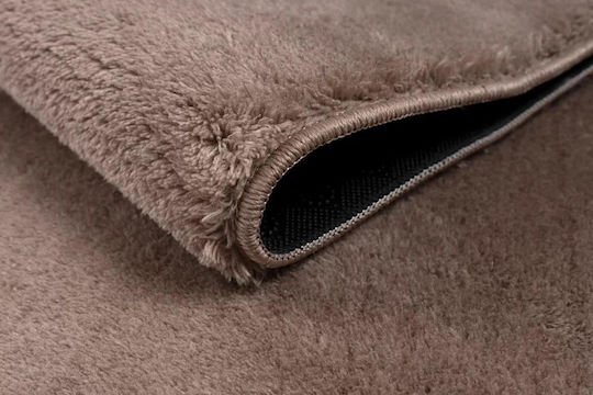 Rutschfest Teppich Rund Pelzige Camel