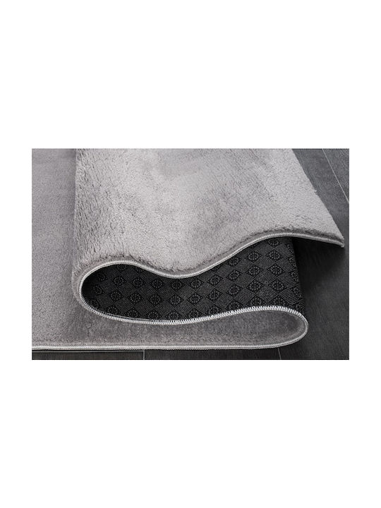 Antiderapant Covor Rectangular Din blană Grey