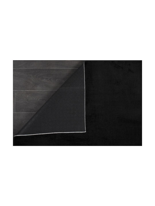 Anti-slip Rug Round Furry Black