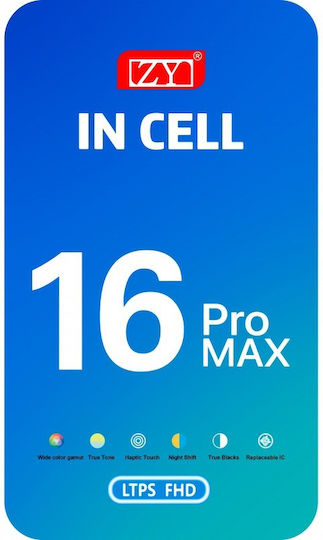 Οθόνη με Μηχανισμό Αφής για iPhone 16 Pro Max (Μαύρο)