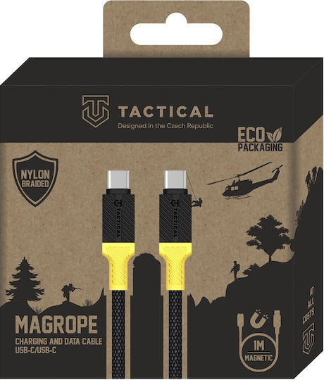 Tactical Magnetic / Spiral / Braided USB 2.0 Cable USB-C male - USB-C 60W Black 1m