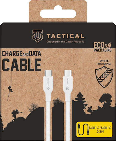 Tactical Braided USB 2.0 Cable USB-C male - USB-C 60W White 0.3m (57983126591)