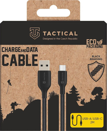 Tactical Geflochten USB 2.0 Kabel USB-C männlich - USB-A 60W Schwarz 2m (57983126584)