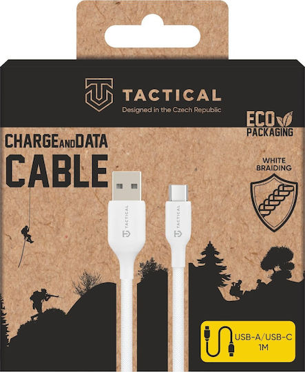 Tactical Geflochten USB 2.0 Kabel USB-C männlich - USB-A 60W Weiß 1m (57983126581)