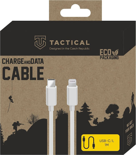 Tactical 017 USB-C към Lightning кабел Бял 1м (57983104161)