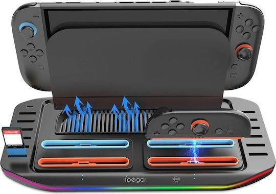 iPega Multifunctional Зарядна станция за 2 контролера Switch 2 Черен