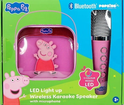 OTL Ηχείο Karaoke με Ασύρματο Μικρόφωνο και Εφέ Φωτισμού Peppa Pig ACC-1214 Ροζ