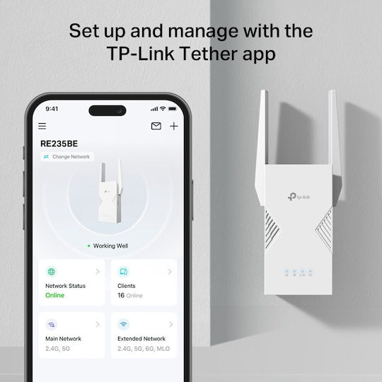 TP-LINK RE235BE v1 Mesh WiFi Extender Dual Band (2.4 & 5GHz) 3600Mbps