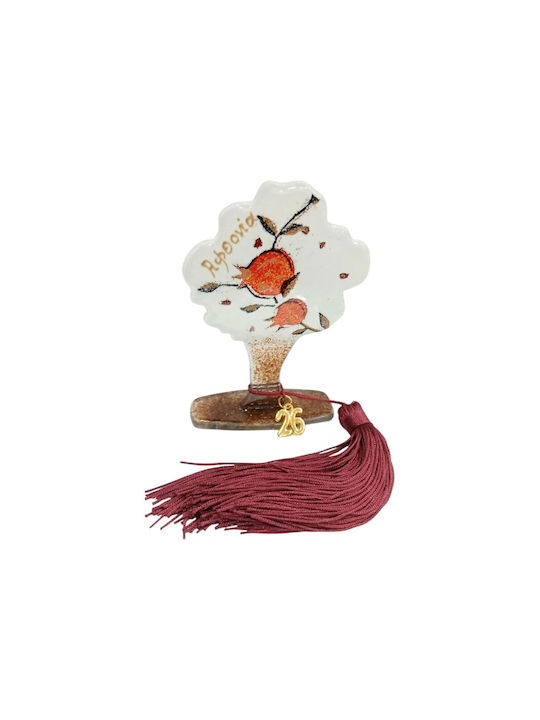Kalliopi Silver Handmade Tabletop Lucky Charm Little Tree White made of Glass 2026 8x12cm 1pcs