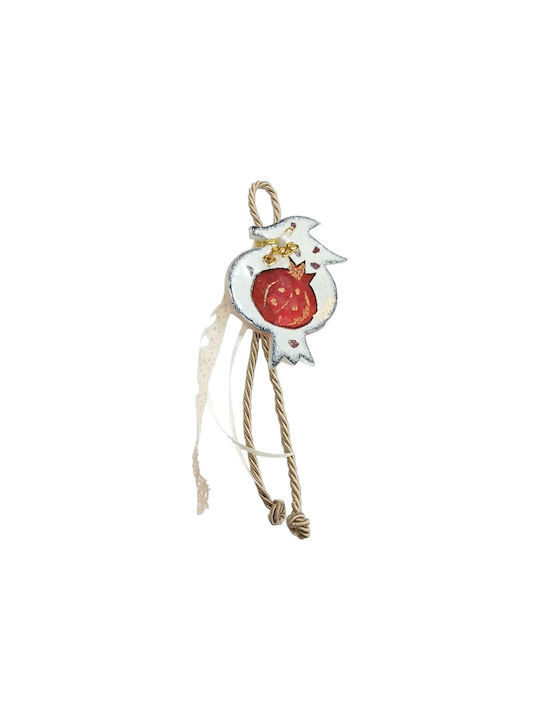 Kalliopi Silver Handmade Окачен Гоури Нар Бял от Стъкло 2026 8x10см 1бр