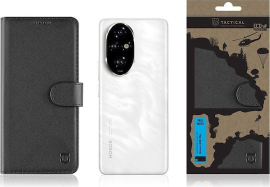 Tactical Umschlag Rückseite Leder Schwarz (Honor 200 Pro)